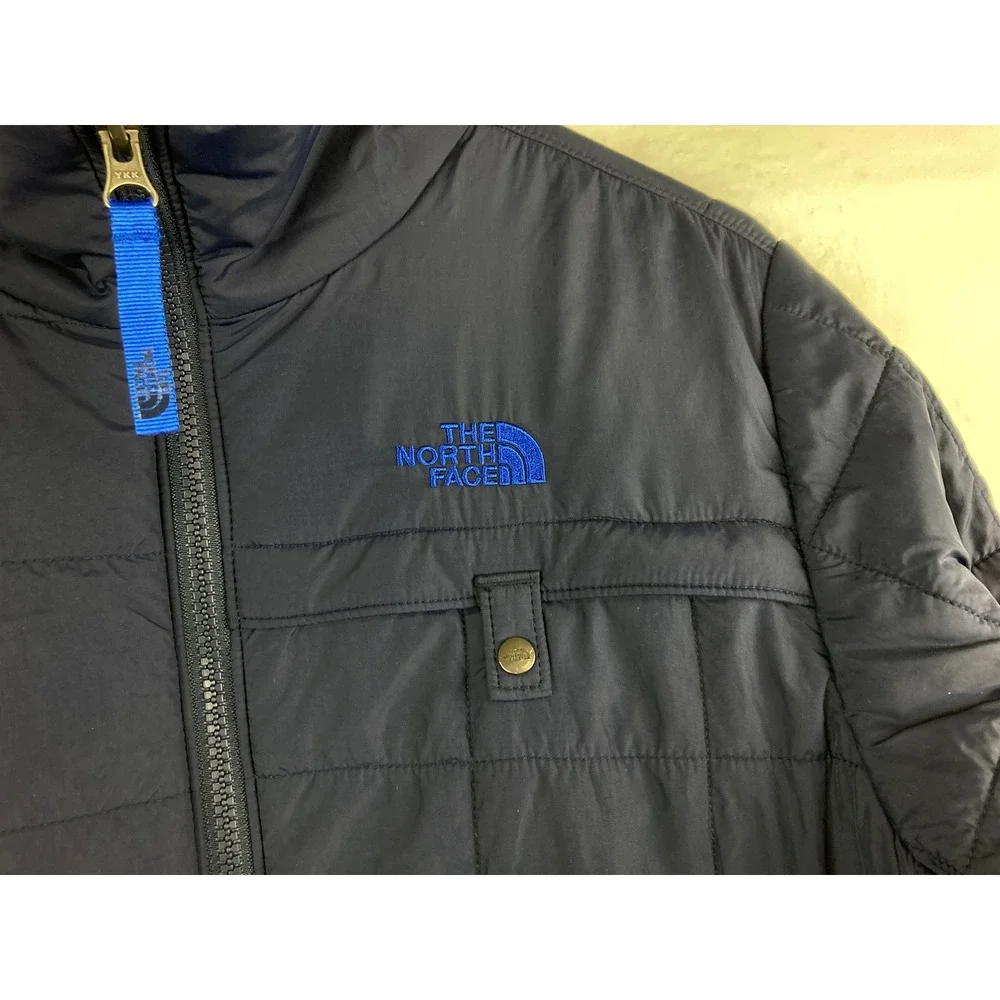 The North Face Puffer Jacket Boys XL 18/20 Mens Small Blue Quilted Zip Up Logo